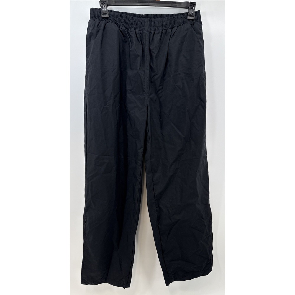 Staff by Wilson Coach Baggy Black Nylon Lined Pants - Mens Large‎ Zip Pockets